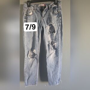 Distressed Jeans Mid Rise Skinny 7/9